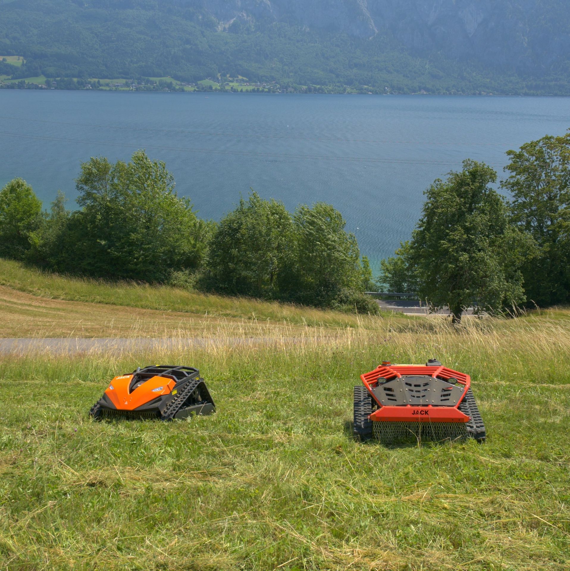 JACK Mini Mulcher und JACK Mulcher nebeneinander auf Steilhang