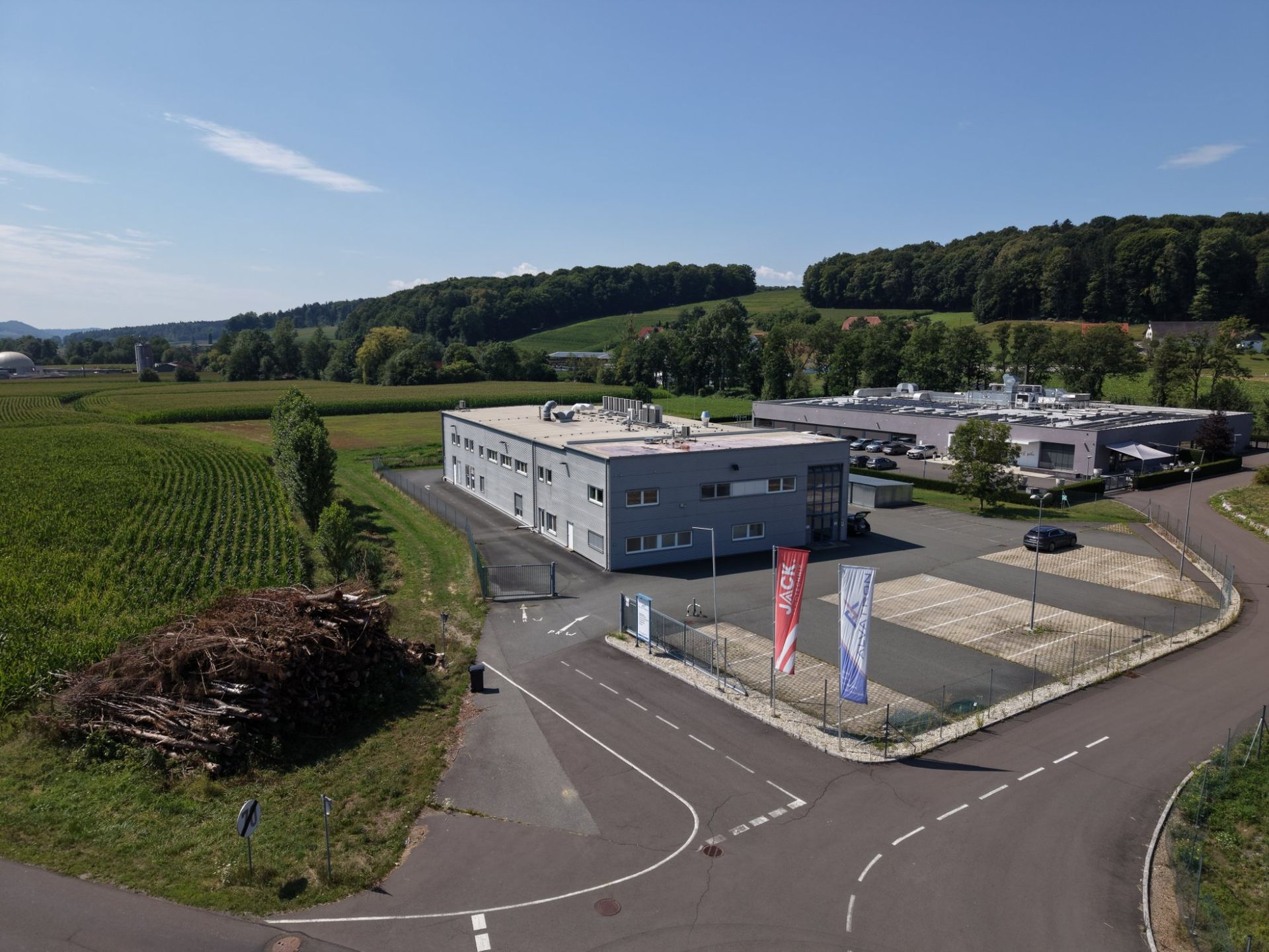 JACK Works Standort im Wirtschaftspark Süd in Sankt Stefan im Rosental aus der Luft